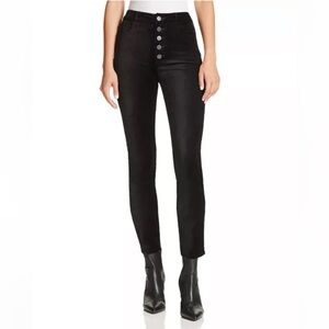 Paige Hoxton Ankle Peg Straight Velvet Jeans in Black Overdye Size 26